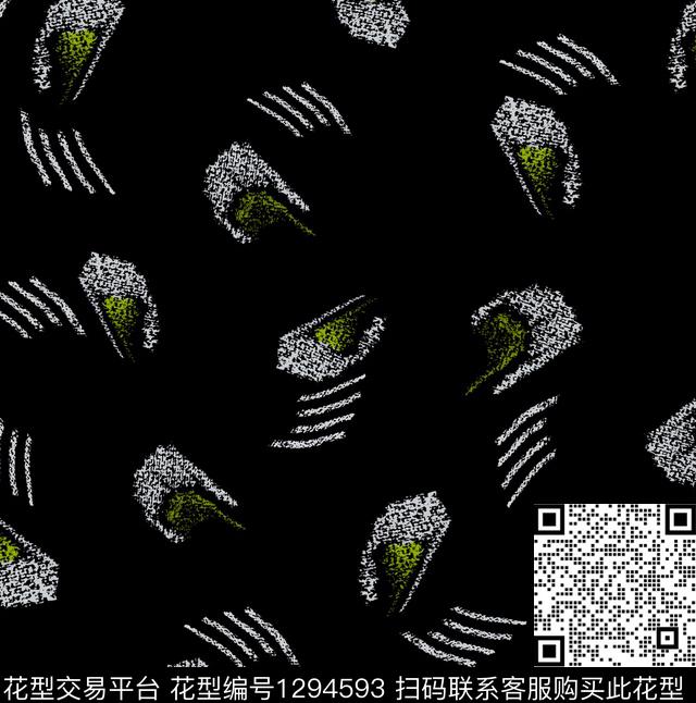 抽象笔触.jpg - 1294593 - 笔触 数码花型 花卉 - 数码印花花型 － 女装花型设计 － 瓦栏