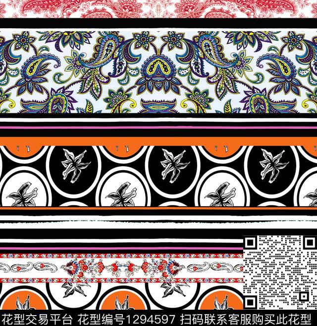 古典花卉.jpg - 1294597 - 数码花型 花卉 古典花纹 - 数码印花花型 － 女装花型设计 － 瓦栏