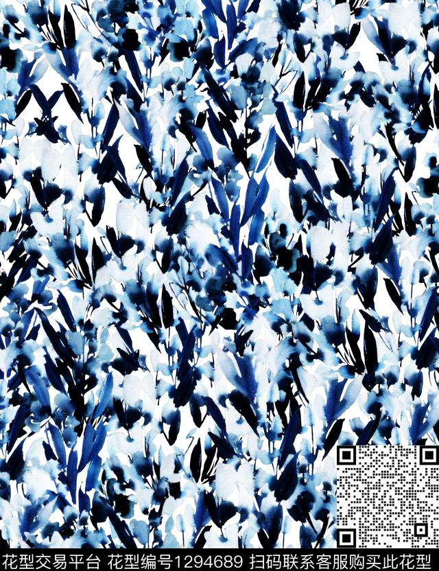 趋势花型花卉抽象数码印花花型下载（图片编号: 1294689） - 瓦栏（Walan）
