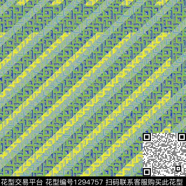877721.jpg - 1294757 - 抽象 混合拼接 条纹 - 数码印花花型 － 男装花型设计 － 瓦栏