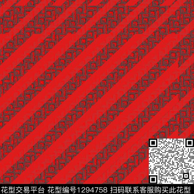 87772.jpg - 1294758 - 抽象 混合拼接 条纹 - 数码印花花型 － 男装花型设计 － 瓦栏