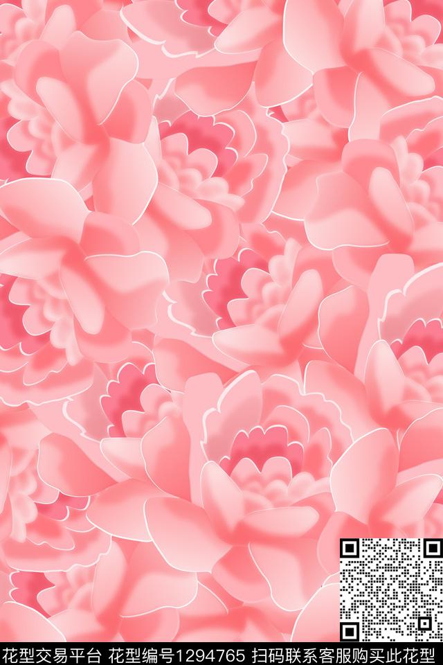 花卉076.jpg - 1294765 - 花卉 花瓣 大牌风 - 数码印花花型 － 女装花型设计 － 瓦栏