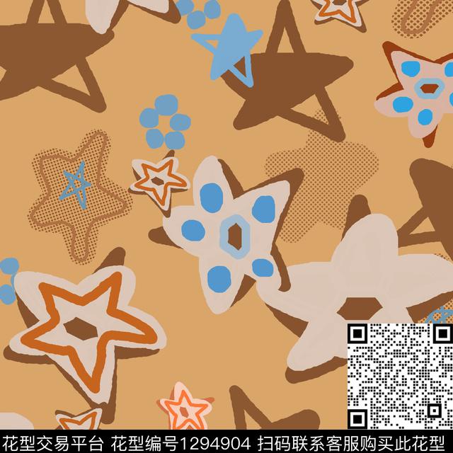 几何星空五角星传统印花花型下载（图片编号: 1294904） - 瓦栏（Walan）
