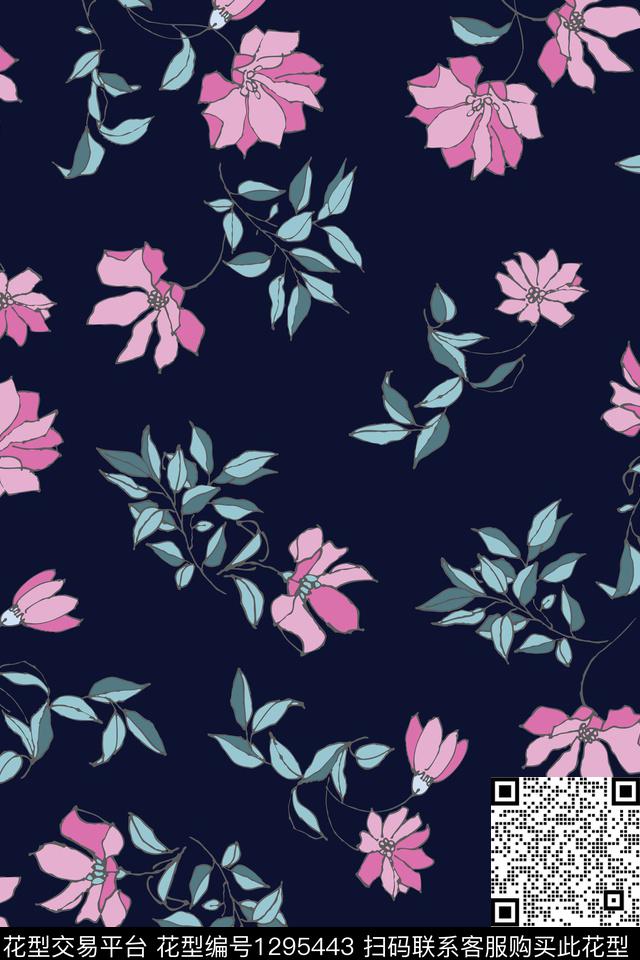 女装花卉矢量传统印花花型下载（图片编号: 1295443） - 瓦栏（Walan）