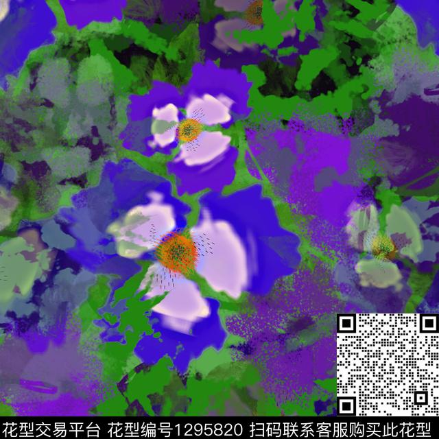 989081.jpg - 1295820 - 绘画 花卉 抽象 - 数码印花花型 － 女装花型设计 － 瓦栏