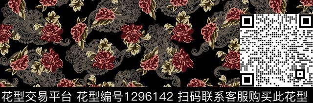 guan328 二方连续.jpg - 1296142 - 佩斯利 花卉 手绘 - 数码印花花型 － 女装花型设计 － 瓦栏