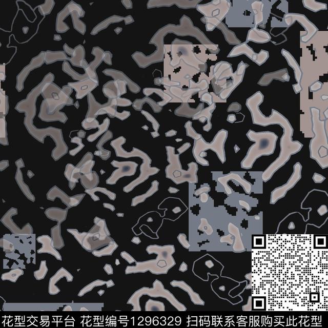 抽象肌理纹路男装休闲花卉传统印花花型下载（图片编号: 1296329） - 瓦栏（Walan）