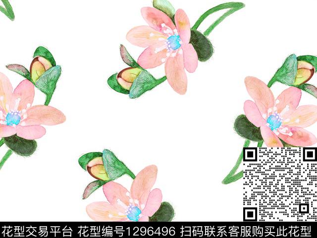200202-3.jpg - 1296496 - 小碎花 水彩花卉 散点花卉 - 数码印花花型 － 女装花型设计 － 瓦栏