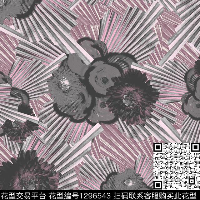 66129.jpg - 1296543 - 绘画 花卉 抽象 - 数码印花花型 － 女装花型设计 － 瓦栏