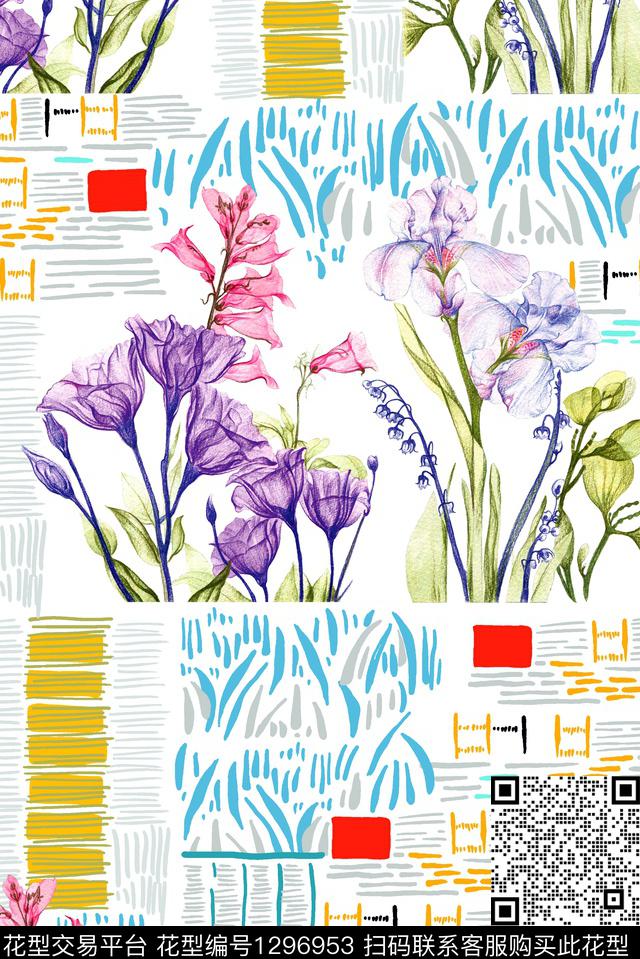 241.jpg - 1296953 - 几何 大牌风 抽象 - 数码印花花型 － 女装花型设计 － 瓦栏