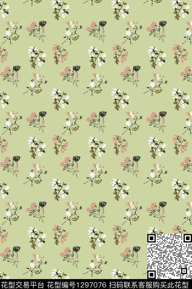 pat-19.jpg - 1297076 - 连衣裙 花卉 植物 - 传统印花花型 － 女装花型设计 － 瓦栏