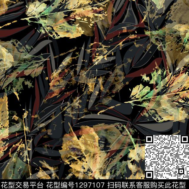 植物花卉2.jpg - 1297107 - 大牌风 矢量图形 复古潮流 - 数码印花花型 － 女装花型设计 － 瓦栏