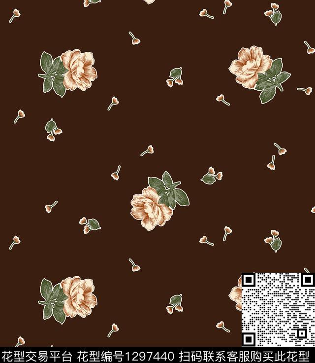 2019-10-17-1.jpg - 1297440 - 花卉 小碎花 白边 - 传统印花花型 － 女装花型设计 － 瓦栏