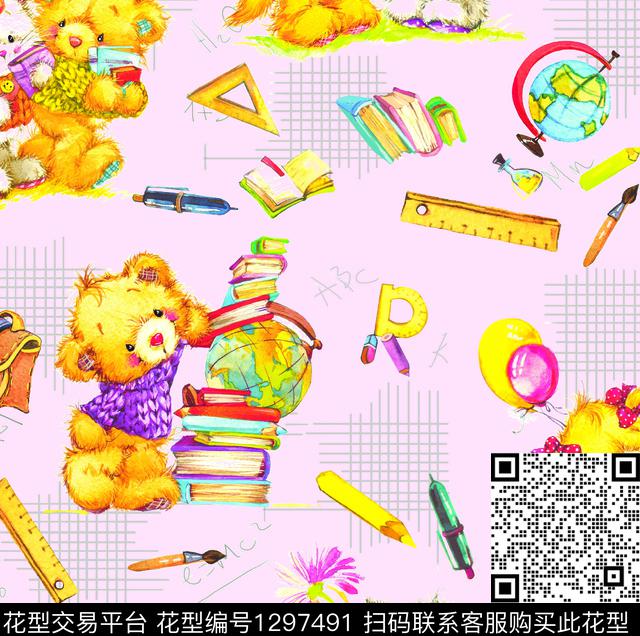 猫熊.jpg - 1297491 - 卡通动物 卡通 小猫 - 数码印花花型 － 箱包花型设计 － 瓦栏