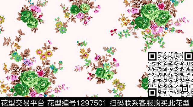 小梅花2.jpg - 1297501 - 箱包 花卉 小碎花 - 传统印花花型 － 箱包花型设计 － 瓦栏