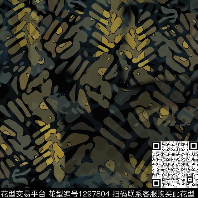 几何抽象迷彩图案数码印花花型下载（图片编号: 1297804） - 瓦栏（Walan）