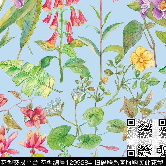 200229-3.jpg - 1299284 - 数码花型 手绘花卉 乱花花卉 - 数码印花花型 － 女装花型设计 － 瓦栏
