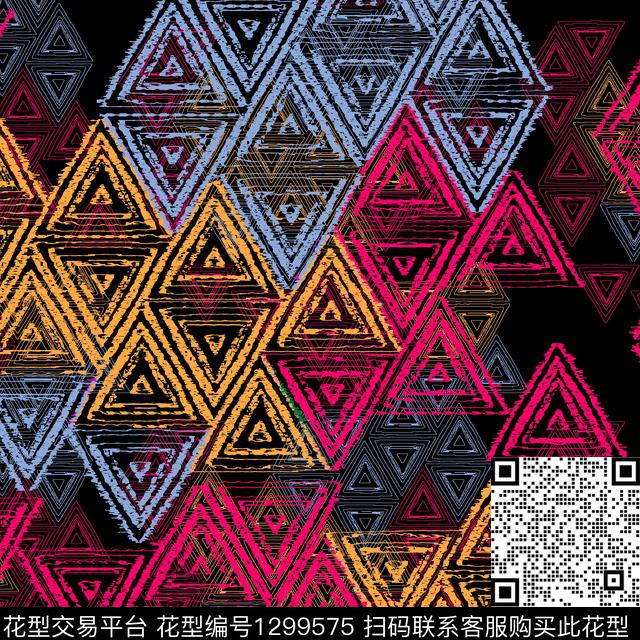 几何格子男装传统印花花型下载（图片编号: 1299575） - 瓦栏（Walan）
