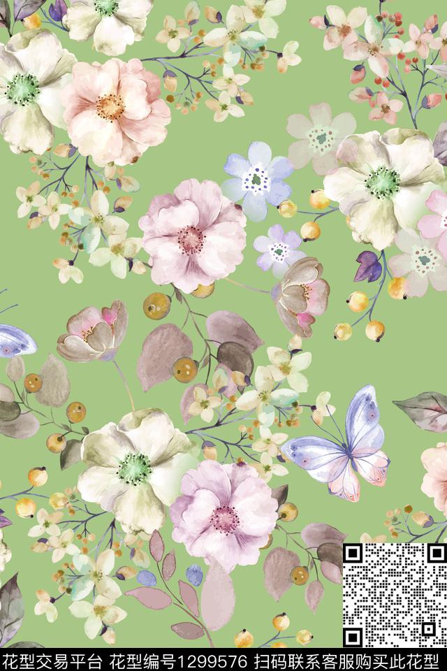 女装花卉小碎花数码印花花型下载（图片编号: 1299576） - 瓦栏（Walan）