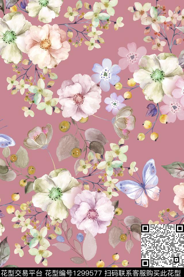 女装花卉小碎花数码印花花型下载（图片编号: 1299577） - 瓦栏（Walan）