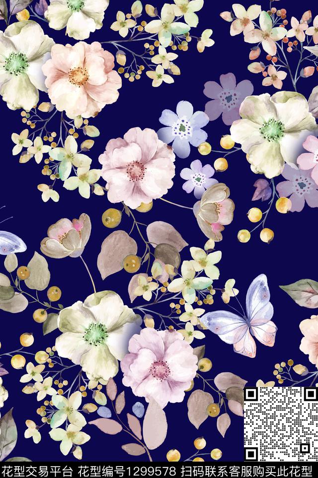 女装花卉小碎花数码印花花型下载（图片编号: 1299578） - 瓦栏（Walan）