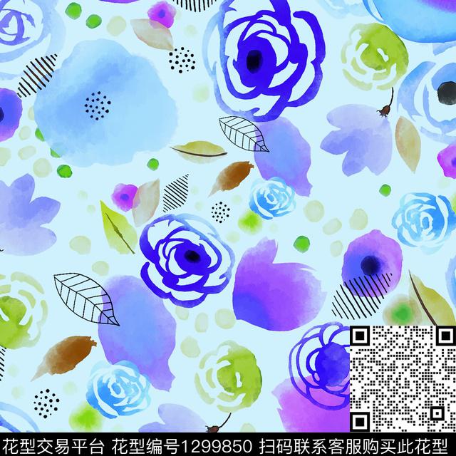 200230-3.jpg - 1299850 - 可爱 卡通花卉 数码花卉 - 数码印花花型 － 童装花型设计 － 瓦栏