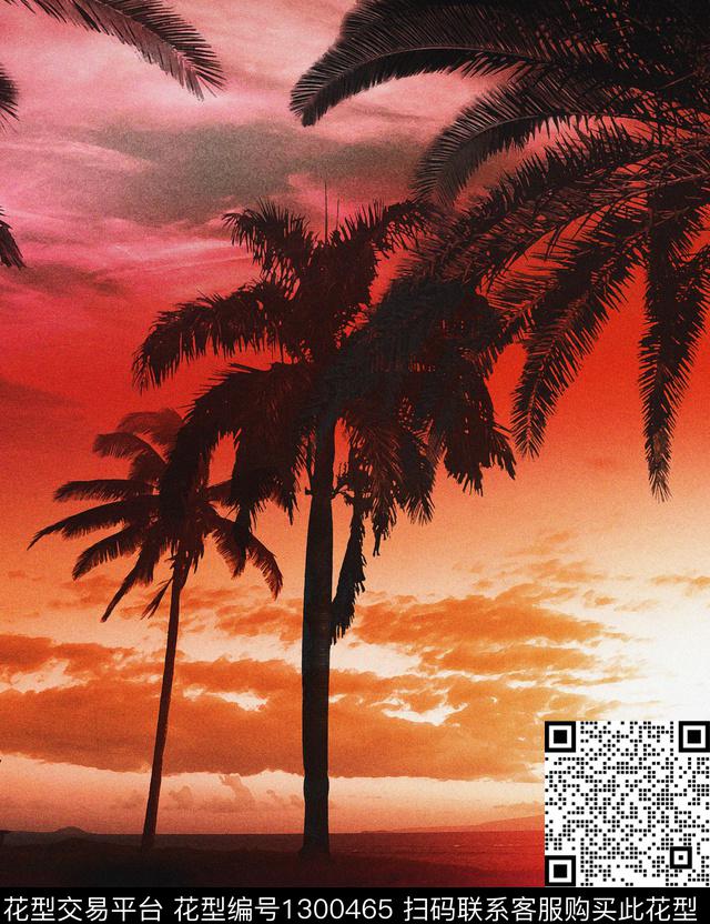 red.jpg - 1300465 - 椰子树 棕榈树 大牌风 - 数码印花花型 － 男装花型设计 － 瓦栏