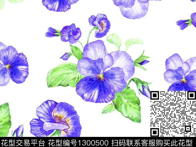 20022001-1.jpg - 1300500 - 简约 鲜花 数码花型 - 数码印花花型 － 女装花型设计 － 瓦栏
