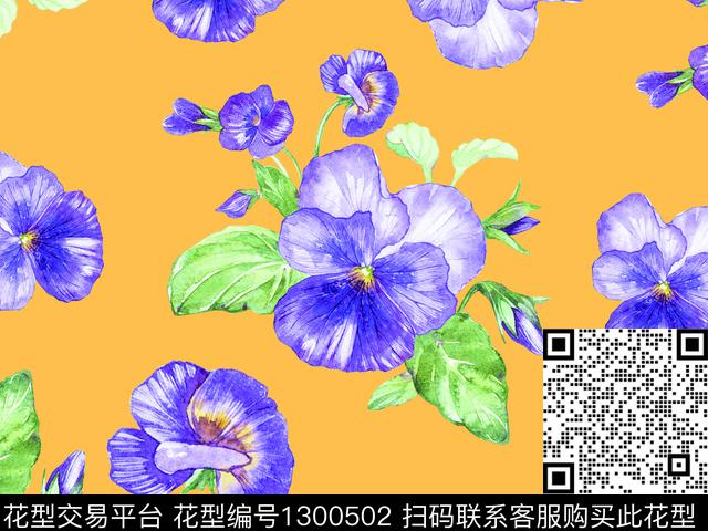 20022001-2.jpg - 1300502 - 简约 鲜花 数码花型 - 数码印花花型 － 女装花型设计 － 瓦栏