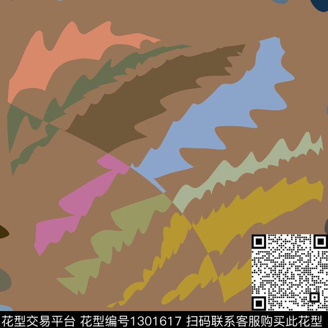 abstract-26.jpg - 1301617 - 花卉 大牌风 艺术 - 传统印花花型 － 方巾花型设计 － 瓦栏