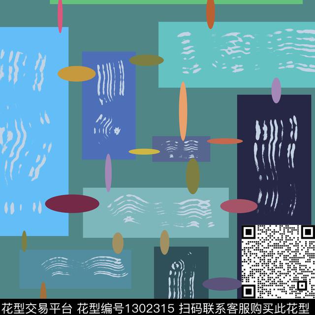 abstract-30.jpg - 1302315 - 几何 MARNI 时尚 - 传统印花花型 － 方巾花型设计 － 瓦栏