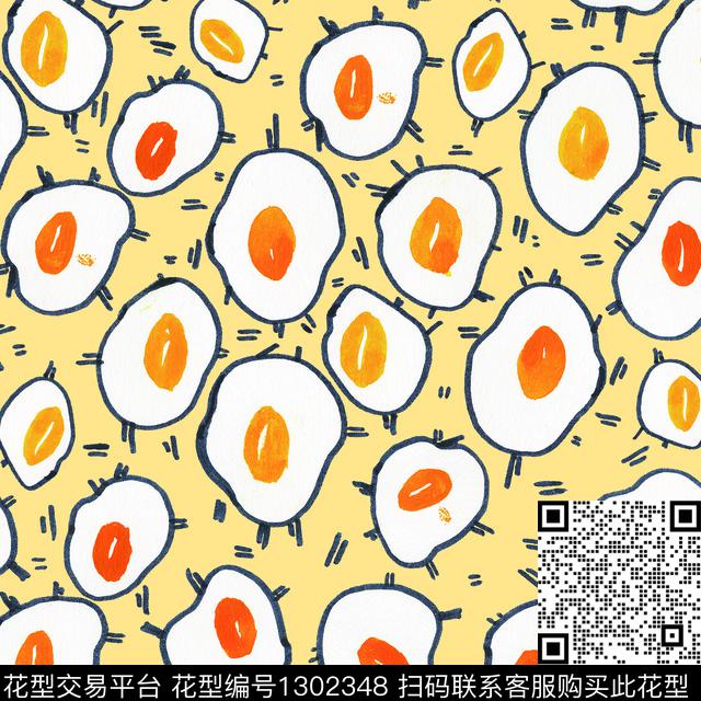 200247-2.jpg - 1302348 - 卡通 趣味 手绘鸡蛋 - 传统印花花型 － 童装花型设计 － 瓦栏