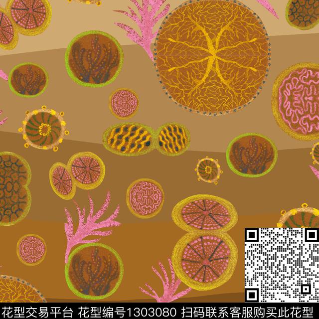 方巾3.jpg - 1303080 - 方巾 珊瑚 混合拼接 - 数码印花花型 － 方巾花型设计 － 瓦栏