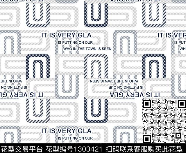 几何格子男装满版花传统印花花型下载（图片编号: 1303421） - 瓦栏（Walan）