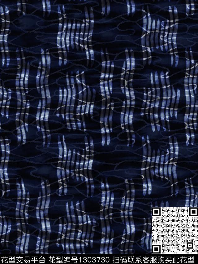 笔触休闲泳装数码印花花型下载（图片编号: 1303730） - 瓦栏（Walan）