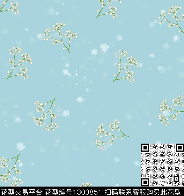花卉春夏花型小碎花数码印花花型下载（图片编号: 1303851） - 瓦栏（Walan）