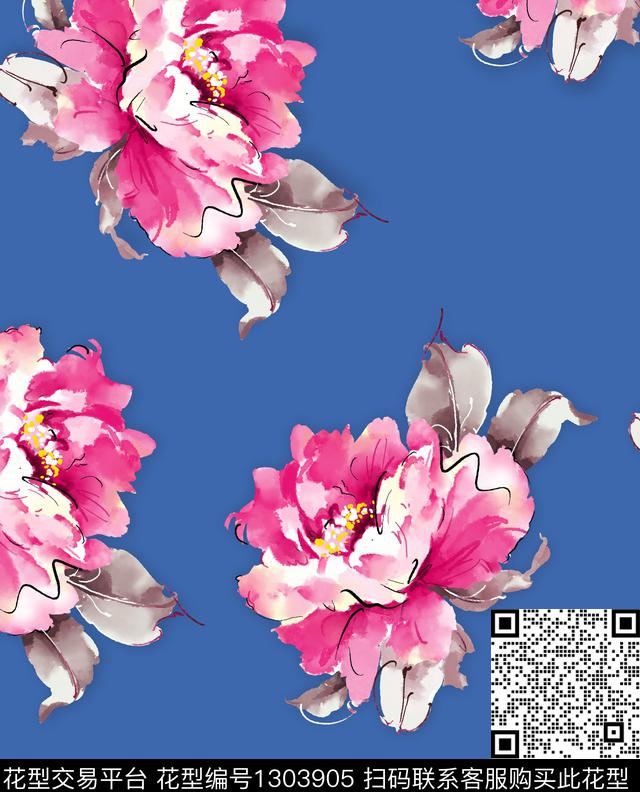 20312.jpg - 1303905 - 花卉 大牌风 - 数码印花花型 － 女装花型设计 － 瓦栏