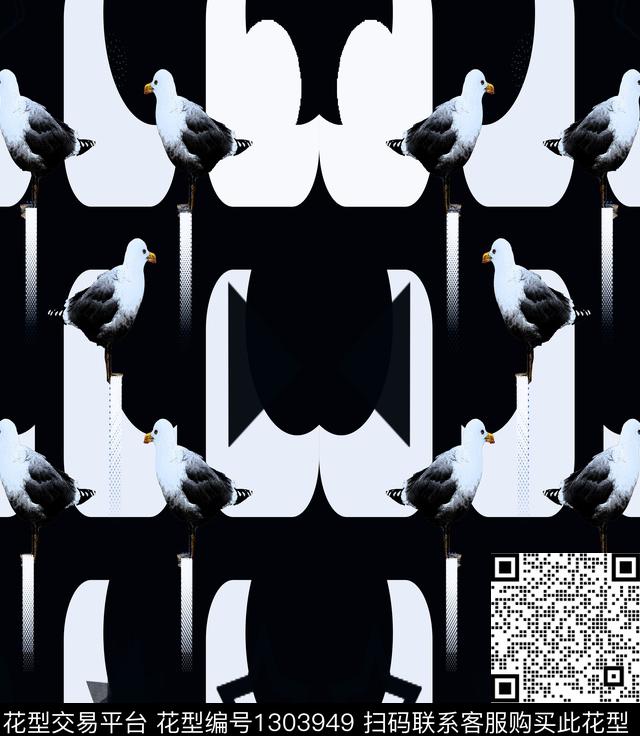 90009.jpg - 1303949 - 几何 动物 抽象 - 数码印花花型 － 床品花型设计 － 瓦栏