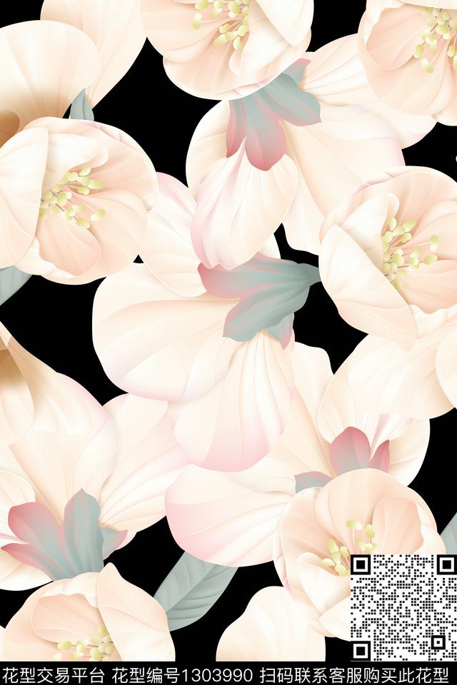 花卉045.jpg - 1303990 - 花卉 花瓣 大牌风 - 数码印花花型 － 沙发布花型设计 － 瓦栏