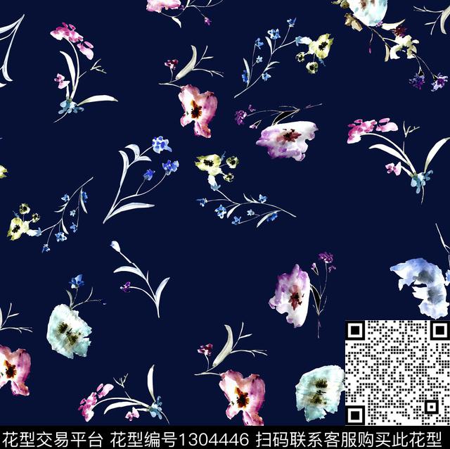 zzz.jpg - 1304446 - 水彩 花卉 大牌风 - 数码印花花型 － 女装花型设计 － 瓦栏