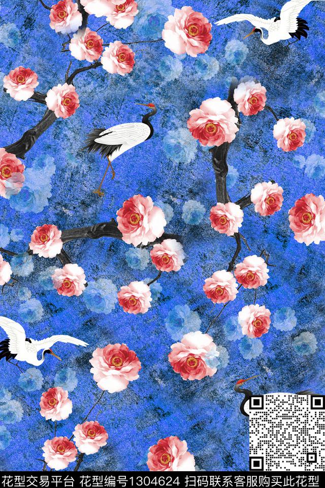 R0357.jpg - 1304624 - 花卉 香云纱 中老年 - 数码印花花型 － 女装花型设计 － 瓦栏