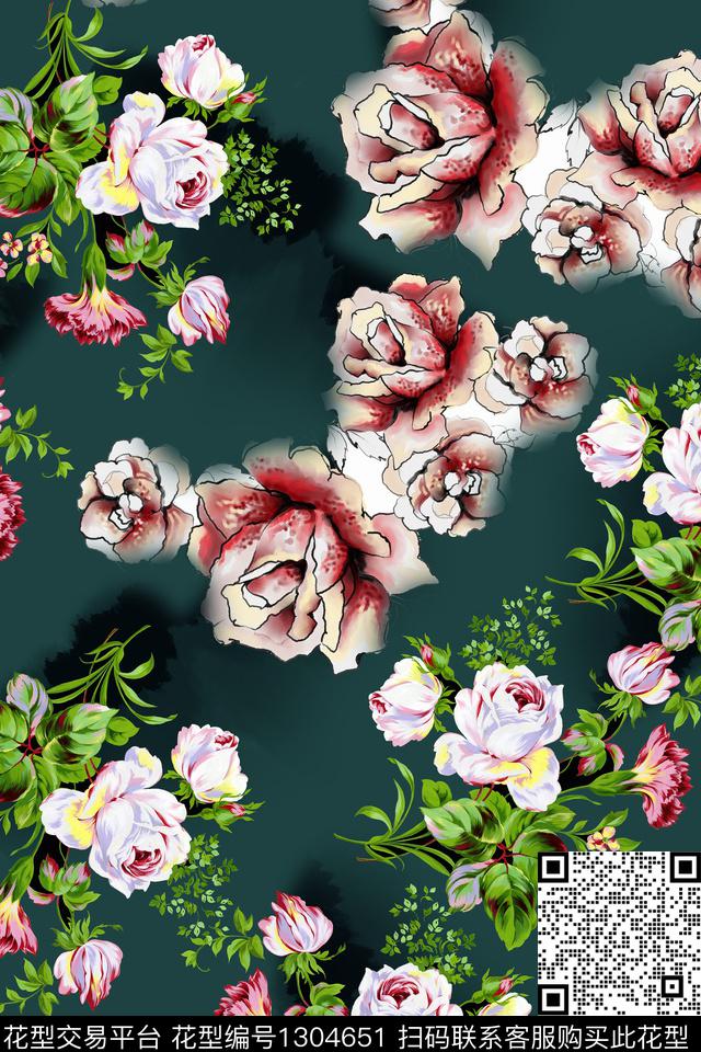 R0132.jpg - 1304651 - 花卉 小碎花 中老年 - 数码印花花型 － 女装花型设计 － 瓦栏