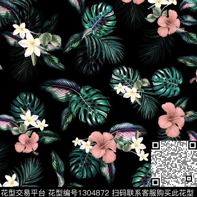 sss.jpg - 1304872 - 绿植树叶 花卉 大牌风 - 数码印花花型 － 男装花型设计 － 瓦栏