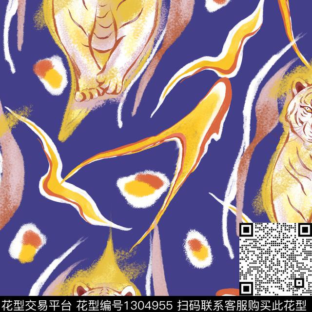 插画动物动物纹传统印花花型下载（图片编号: 1304955） - 瓦栏（Walan）