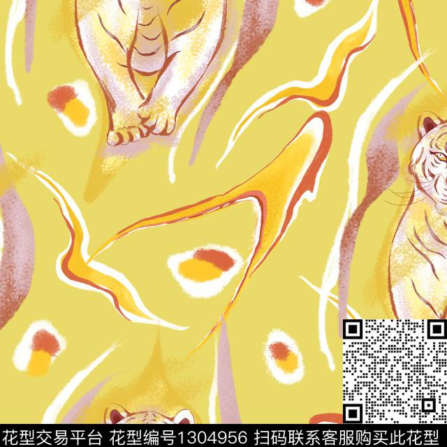 插画动物动物纹传统印花花型下载（图片编号: 1304956） - 瓦栏（Walan）