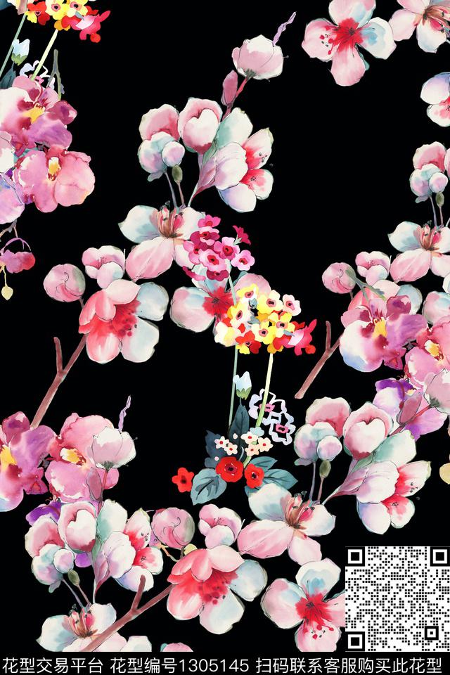 20324.jpg - 1305145 - 花卉 大牌风 - 数码印花花型 － 女装花型设计 － 瓦栏