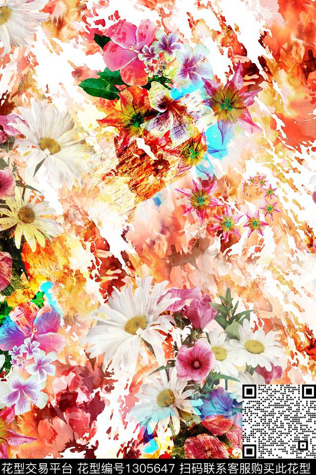 YC67.jpg - 1305647 - 数码花型 女装 花卉 - 数码印花花型 － 女装花型设计 － 瓦栏