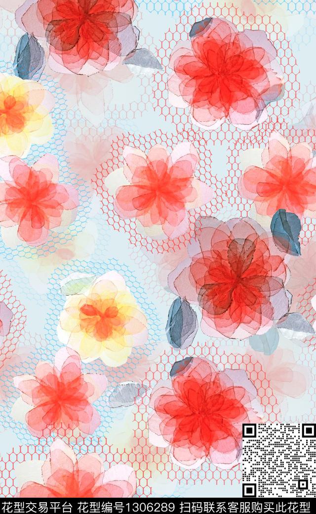 A00008.jpg - 1306289 - 小碎花 花卉 网布蕾丝 - 数码印花花型 － 女装花型设计 － 瓦栏