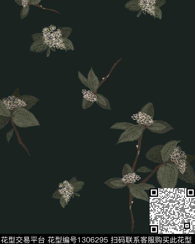 简约清爽底花卉春夏花型数码印花花型下载（图片编号: 1306295） - 瓦栏（Walan）