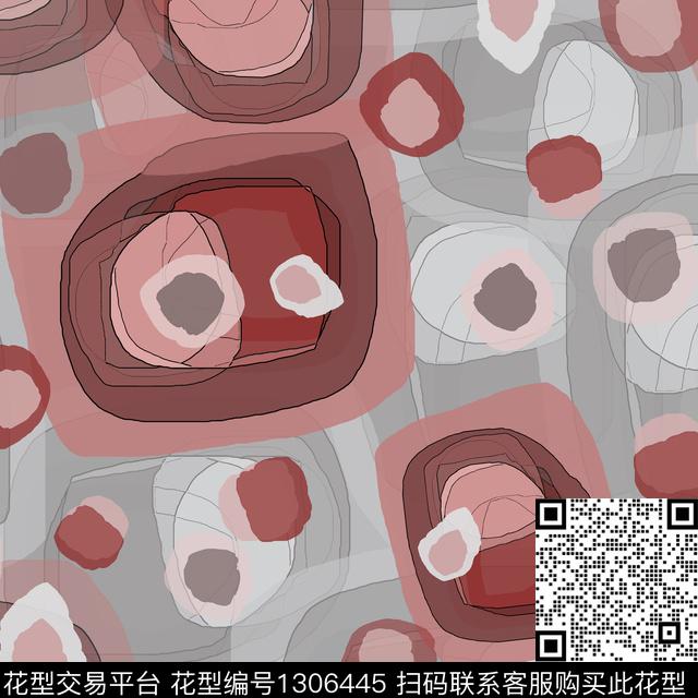 200315-yqbd-1-3.jpg - 1306445 - 几何 抽象 圆圈与波点 - 数码印花花型 － 泳装花型设计 － 瓦栏